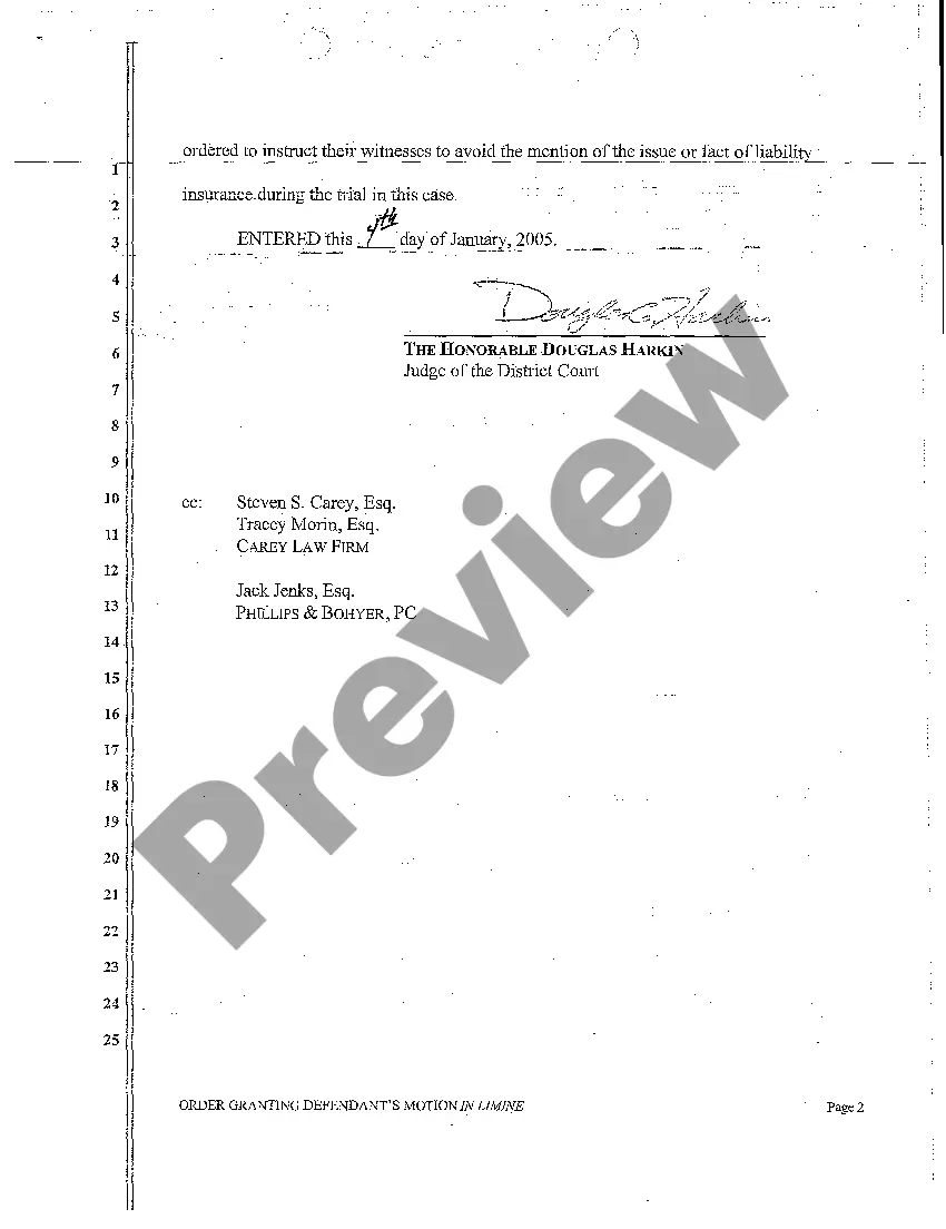 Preview A04 Order Granting Defendant's Motion in Limine