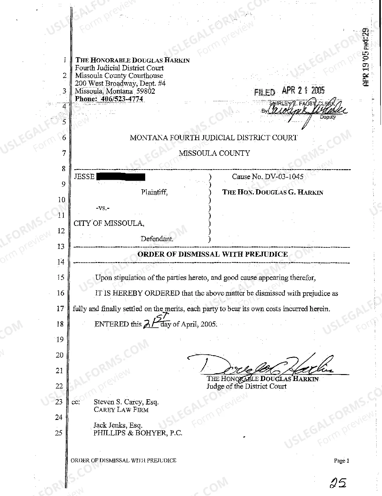Preview A05 Stipulation for Dismissal
