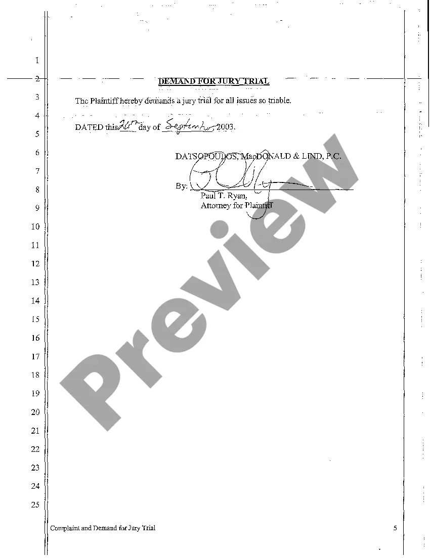 Preview A01 Complaint and Demand for Jury Trial regarding Duty to Invitee