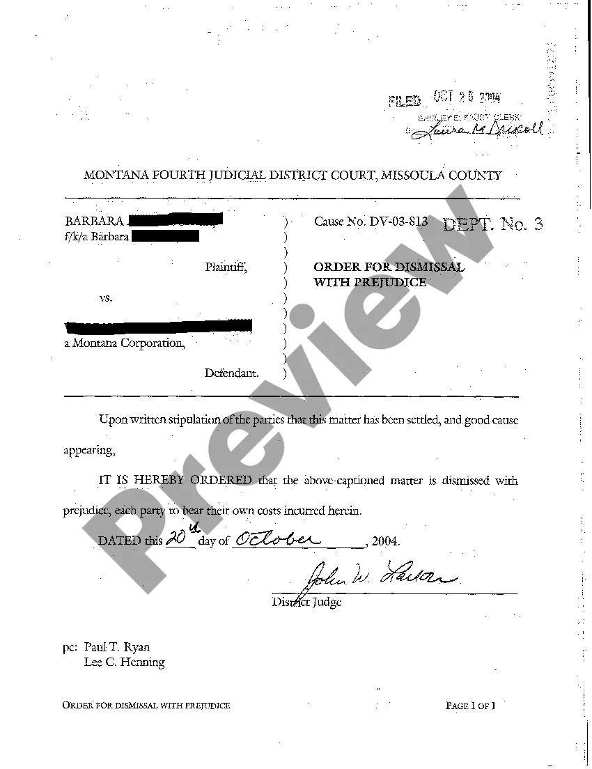 Preview A04 Stipulation and Motion for Dismissal with Prejudice