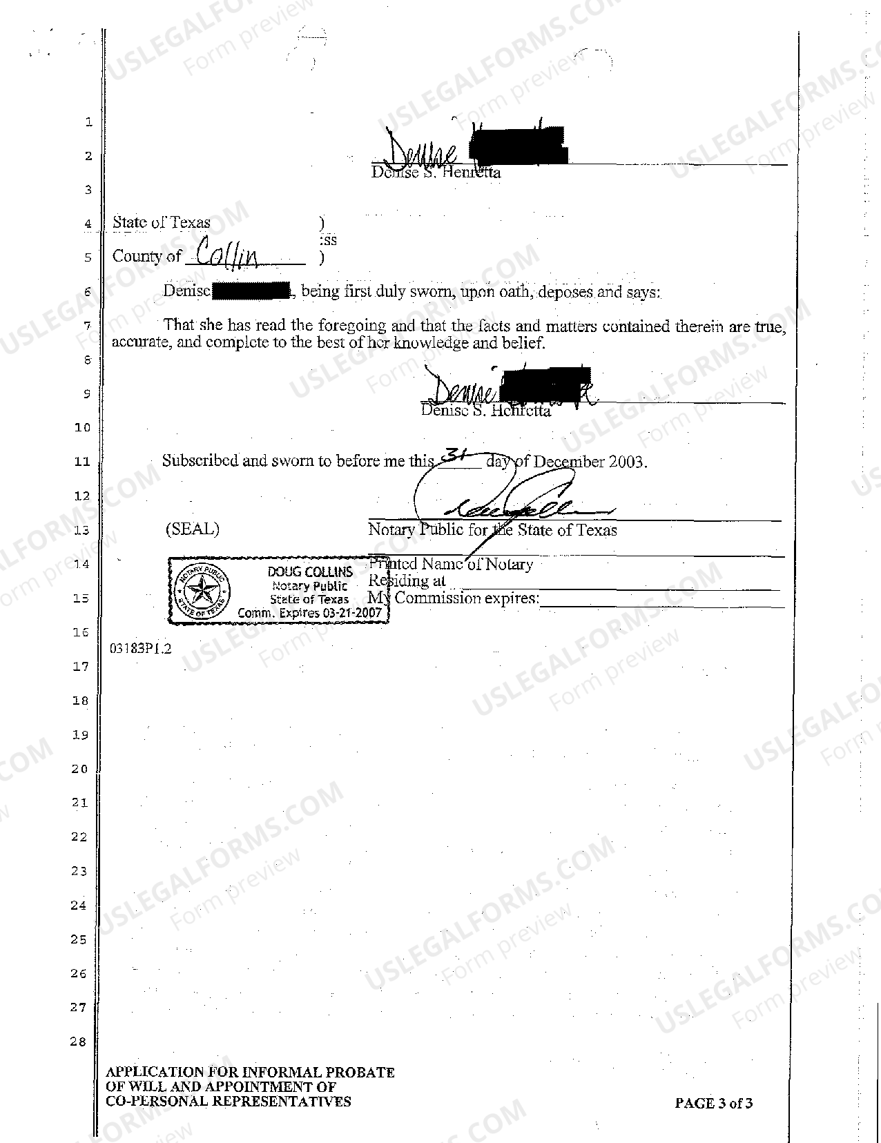 Montana Application for Informal Probate of Will and Appointment of CoPersonal Representatives