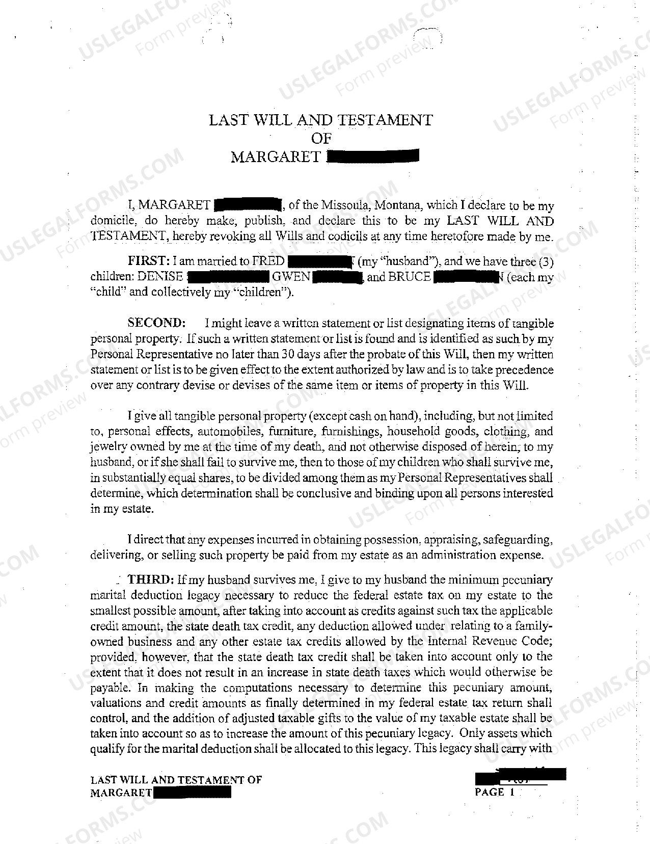 Montana Application for Informal Probate of Will and Appointment of CoPersonal Representatives