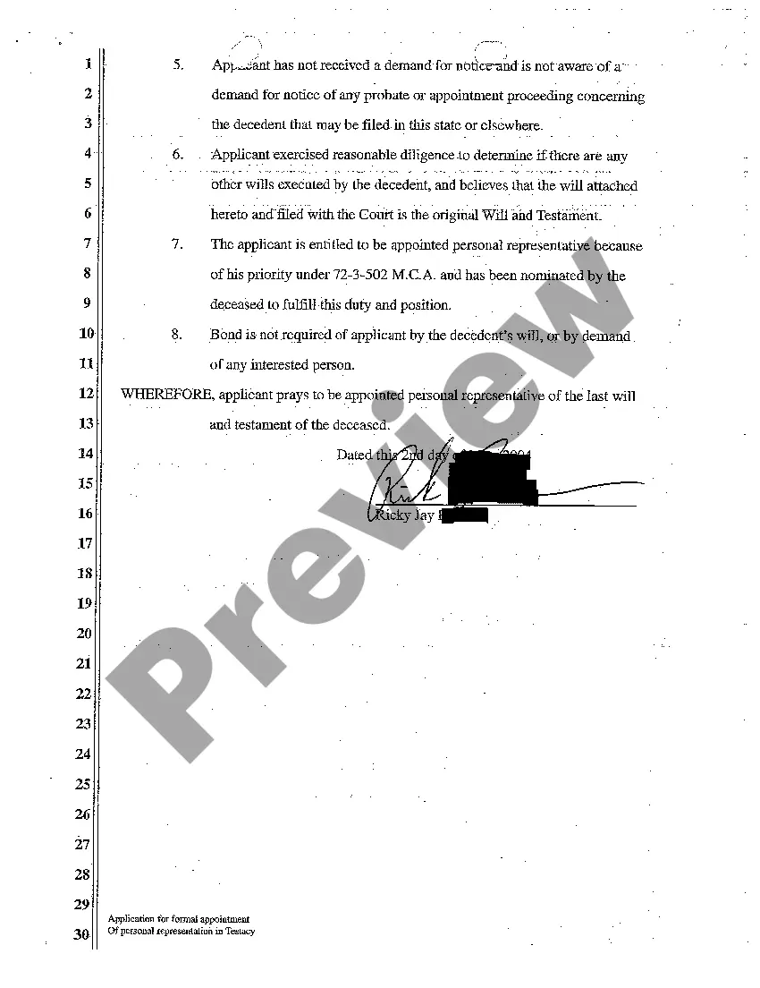 Get A02 Application for Formal Appointment of Personal Representation in Testacy Preview A02 Application for Formal Appointment of Personal Representation in Testacy