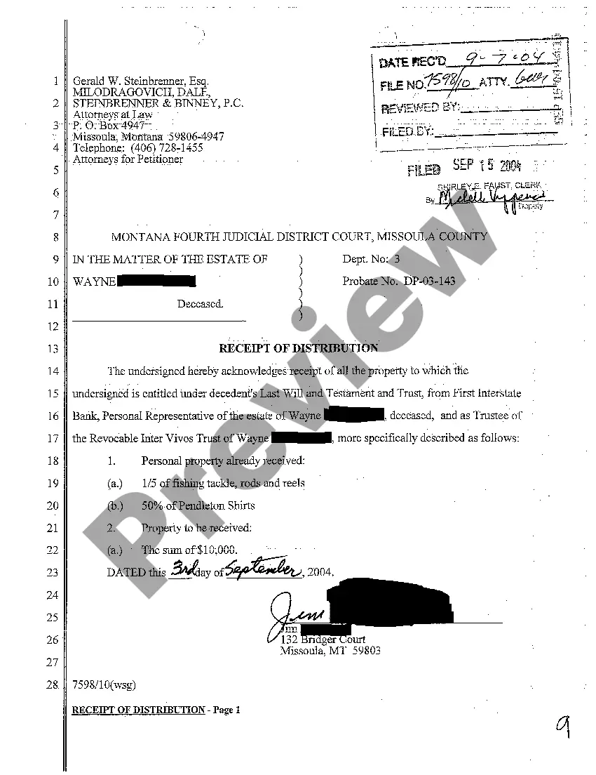 Get A06 Receipt of Distribution Preview A06 Receipt of Distribution