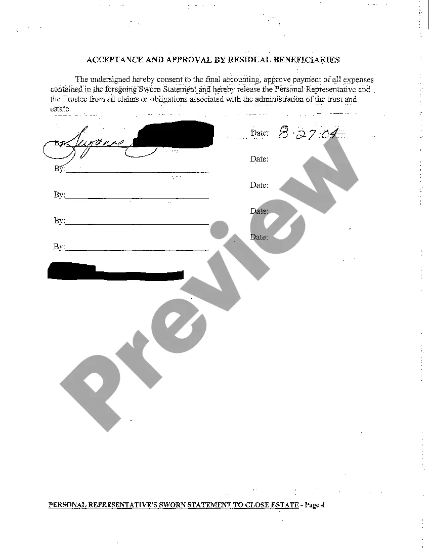 Get A07 Personal Representative's Sworn Statement to Close Estate Preview A07 Personal Representative's Sworn Statement to Close Estate