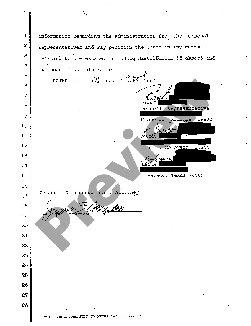 Get A05 Notice and Information to Heirs and Devisees Preview A05 Notice and Information to Heirs and Devisees