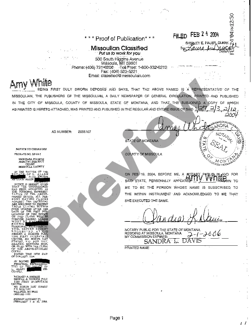 Get A07 Notice of Hearing of Petition for Formal Probate of Will and Determination of Testacy and Heirs Preview A07 Notice of Hearing of Petition for Formal Probate of Will and Determination of Testacy and Heirs