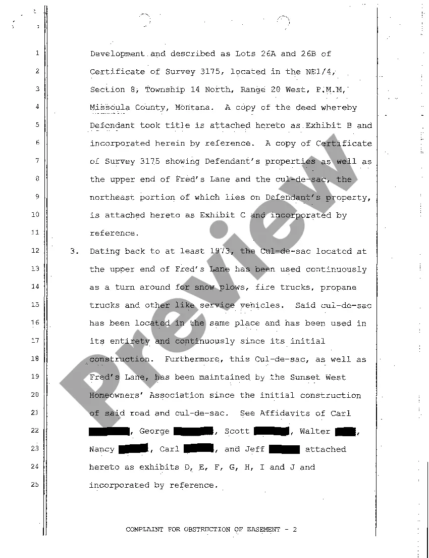 Preview A01 Complaint regarding Boundary Line Dispute