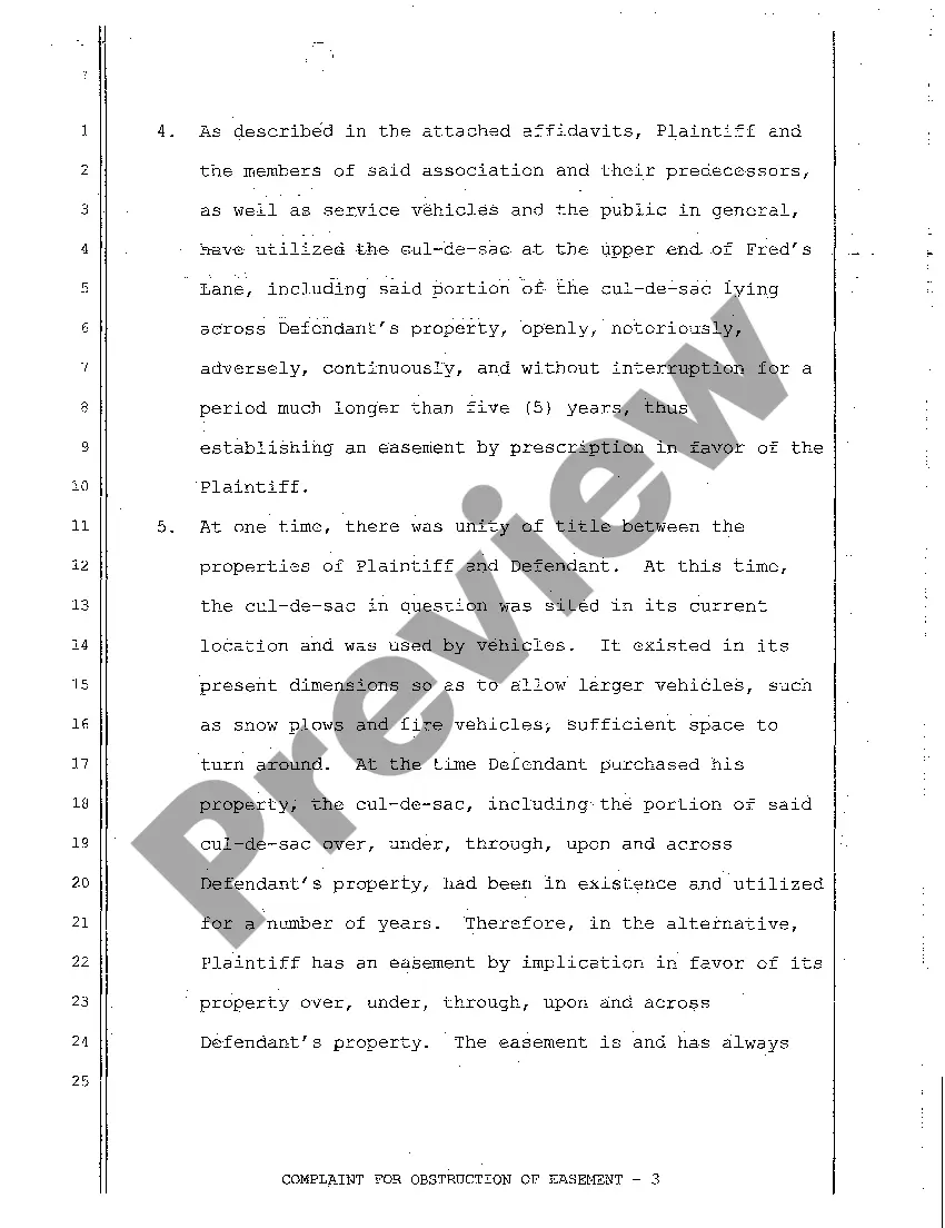 Preview A01 Complaint regarding Boundary Line Dispute