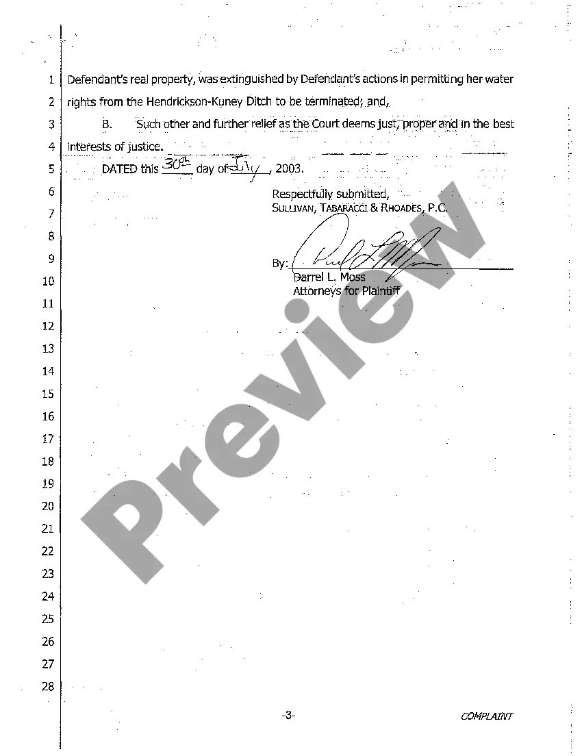 Preview A01 Complaint regarding Water Rights