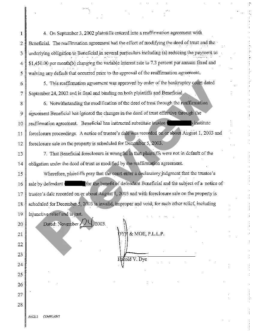 Get A01 Complaint regarding Deed of Trust Preview A01 Complaint regarding Deed of Trust