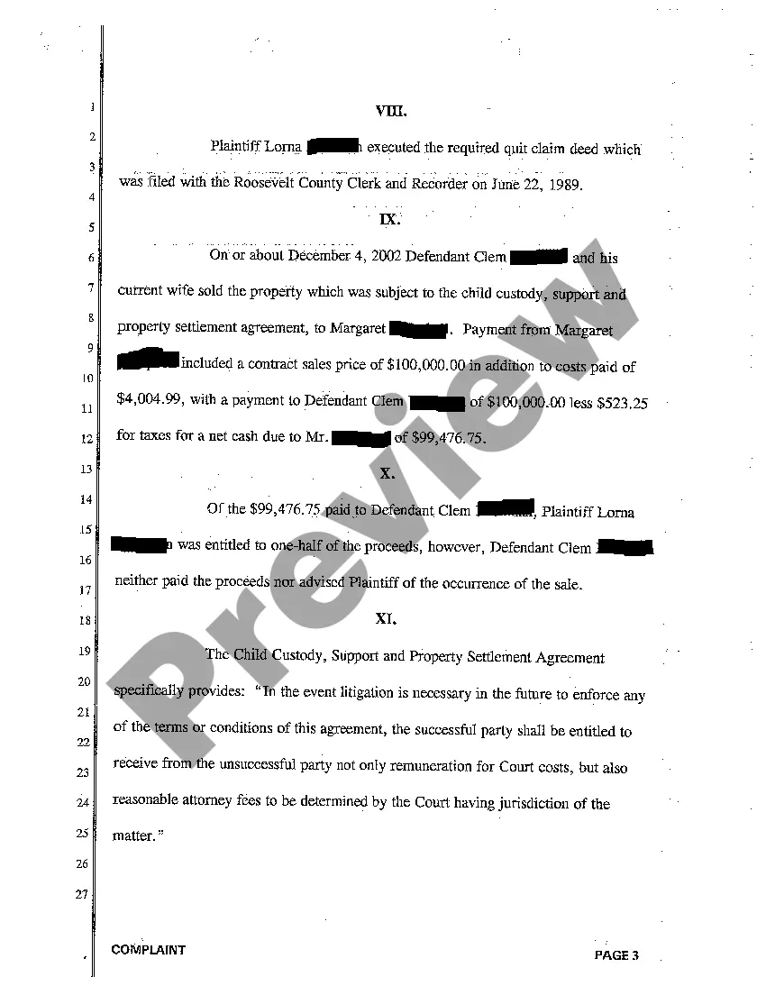 Get A01 Complaint regarding Separation Agreement Preview A01 Complaint regarding Separation Agreement