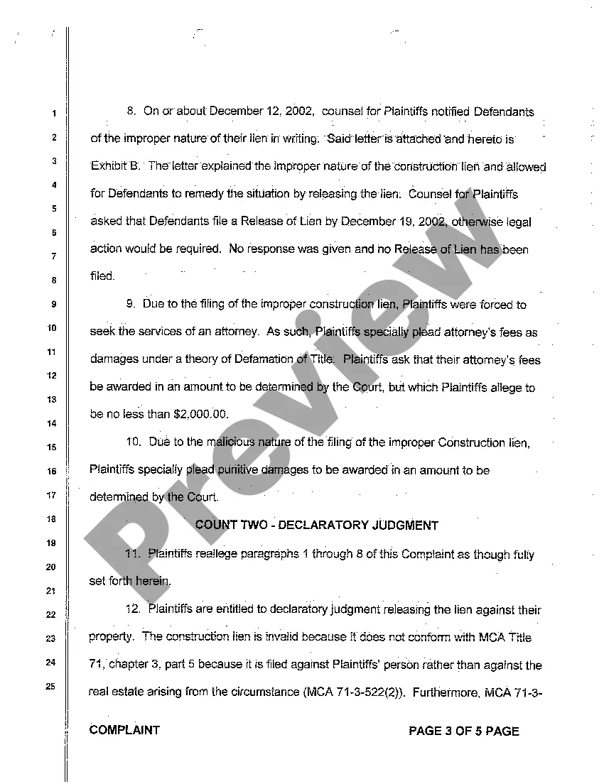 Get A01 Complaint regarding Defamation of Title Preview A01 Complaint regarding Defamation of Title