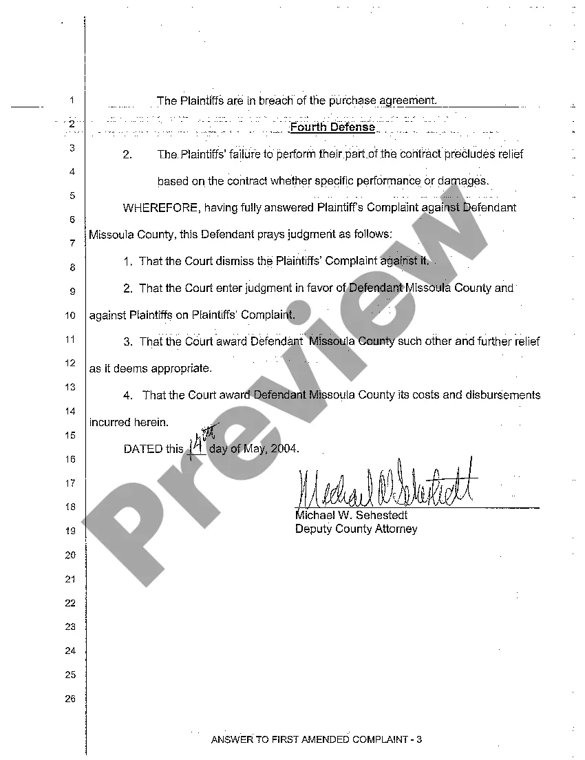 Preview A04 Answer to First Amended Complaint