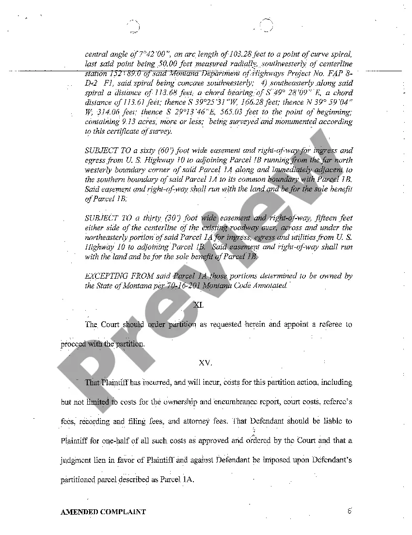 Preview A01 Amended Complaint for Partition of Property