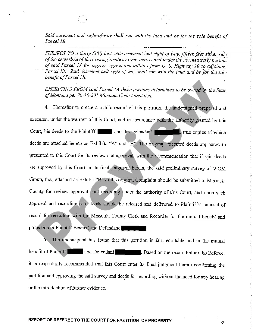 Get A06 Report of Referee to the Court for Partition of Property Preview A06 Report of Referee to the Court for Partition of Property