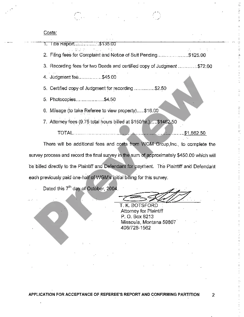 Preview A07 Application for Acceptance of Referee's Report and Confirming Partition