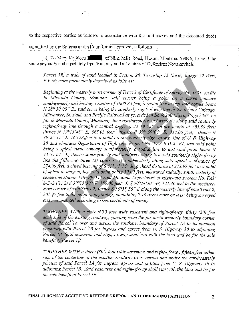 Preview A08 Final Judgment Accepting Referee's Report and Confirming Partition