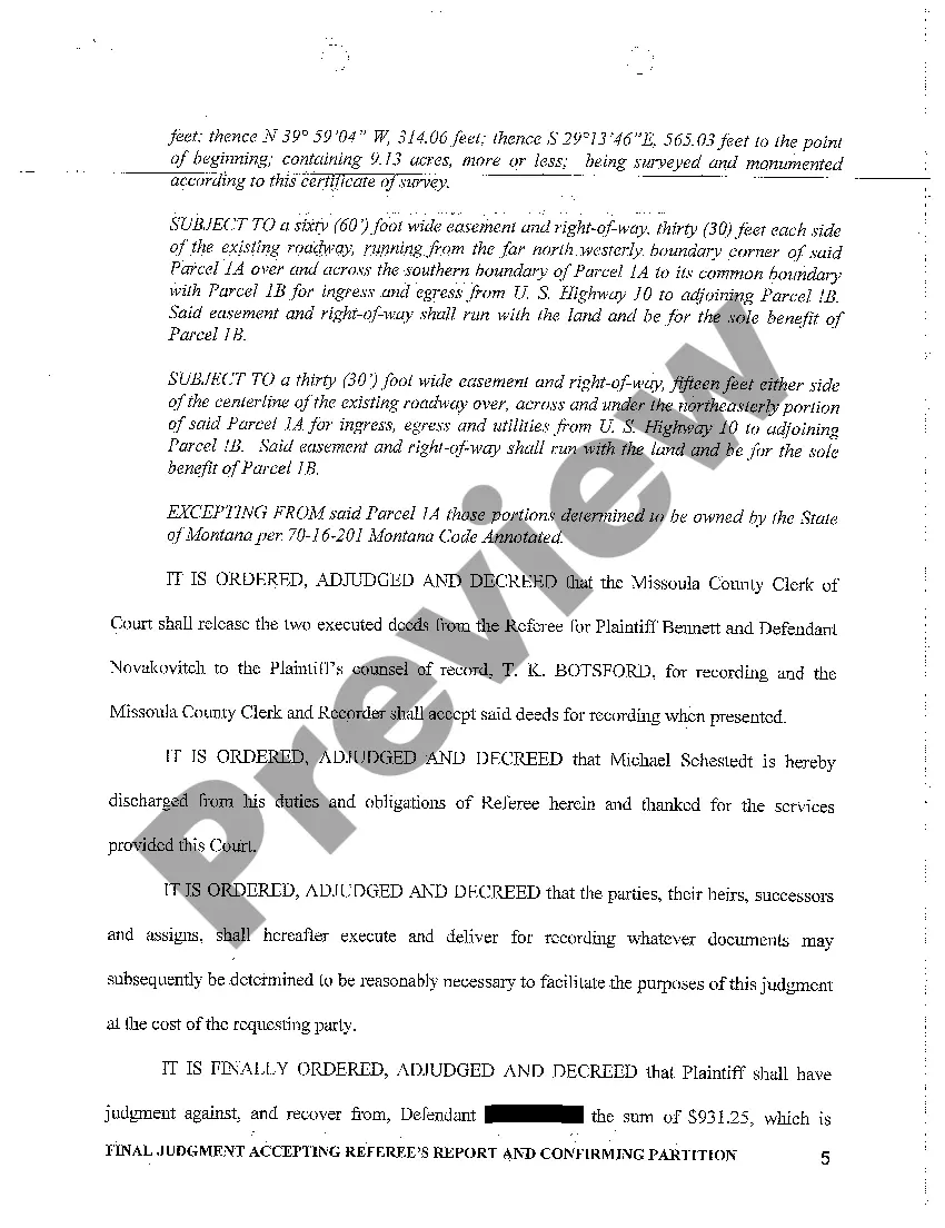 Preview A08 Final Judgment Accepting Referee's Report and Confirming Partition