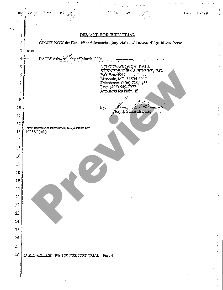 Preview A01 Complaint and Demand for Jury Trial
