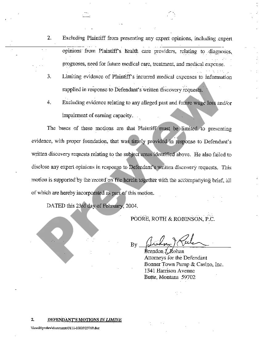 Preview A05 Defendant's Motions in Limine