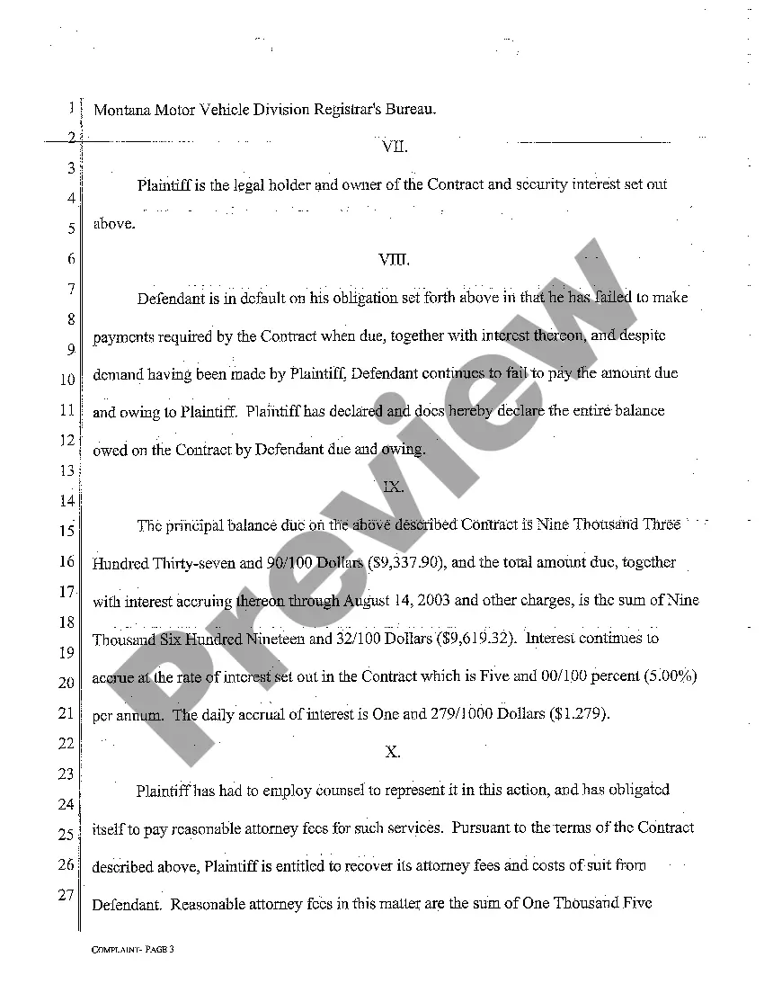 Get A01 Complaint for Breach of Contract Preview A01 Complaint for Breach of Contract
