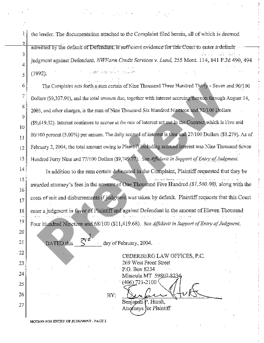 Get A05 Motion for Entry of Judgment Preview A05 Motion for Entry of Judgment