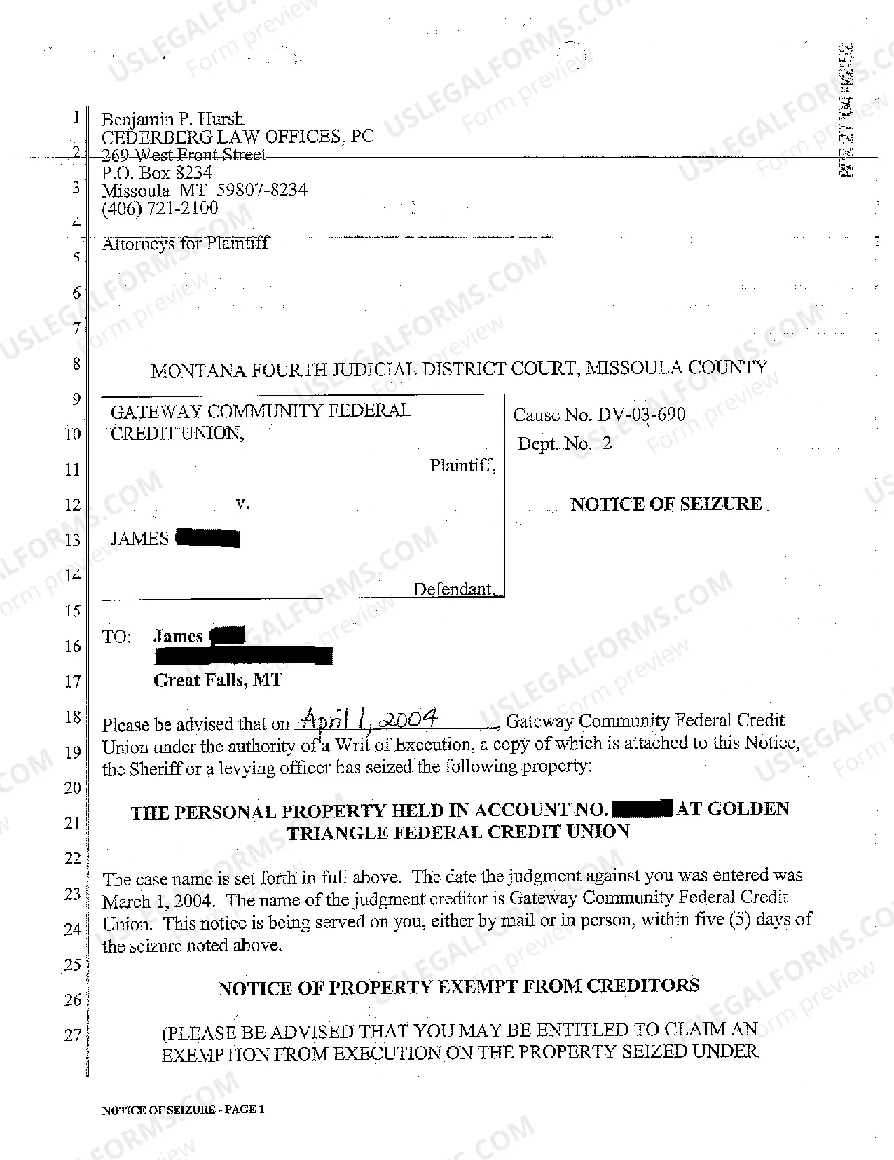 Preview A08 Notice to the Court of Return of Service of Execution Writ