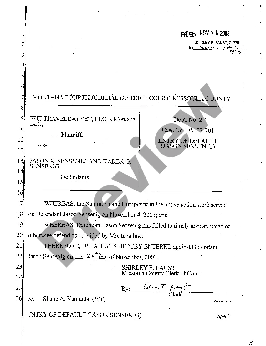 Preview A03 Entry of Default