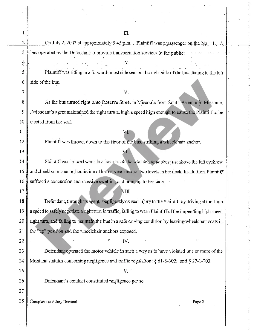 Preview A01 Complaint and Jury Demand for Auto Accident