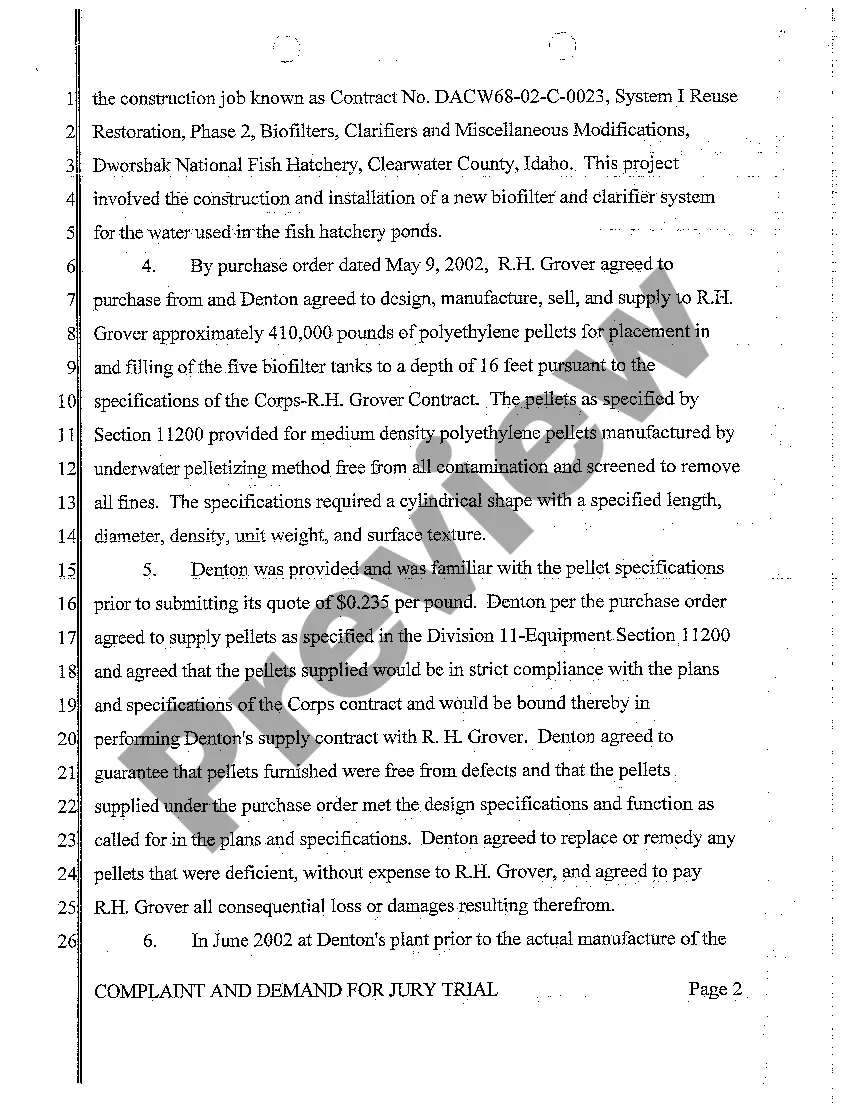 Preview A01 Complaint and Demand for Jury Trial regarding Breach of Contract