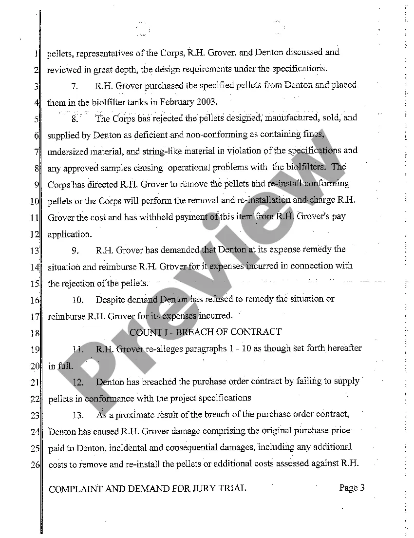 Preview A01 Complaint and Demand for Jury Trial regarding Breach of Contract