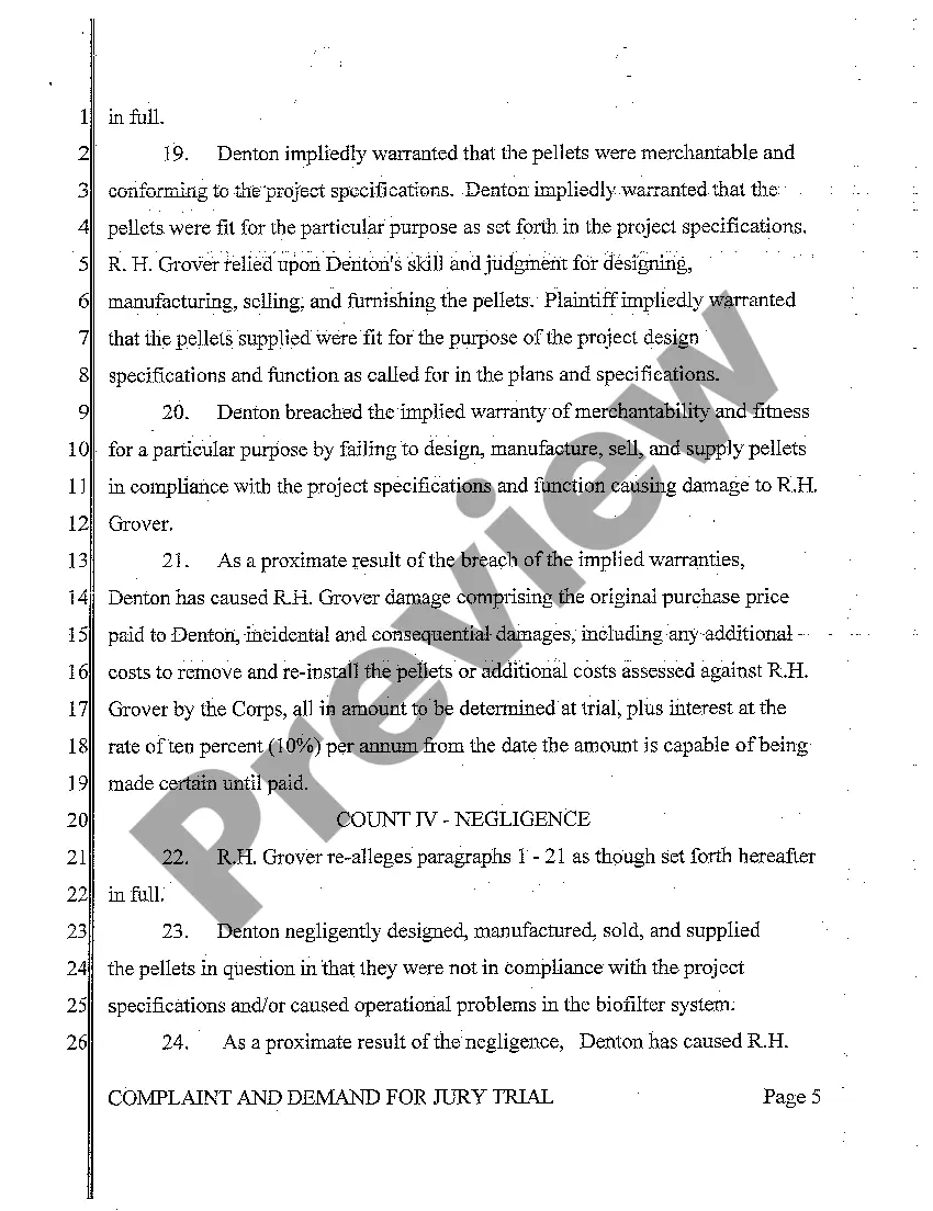 Preview A01 Complaint and Demand for Jury Trial regarding Breach of Contract