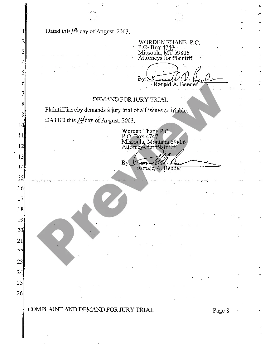 Preview A01 Complaint and Demand for Jury Trial regarding Breach of Contract