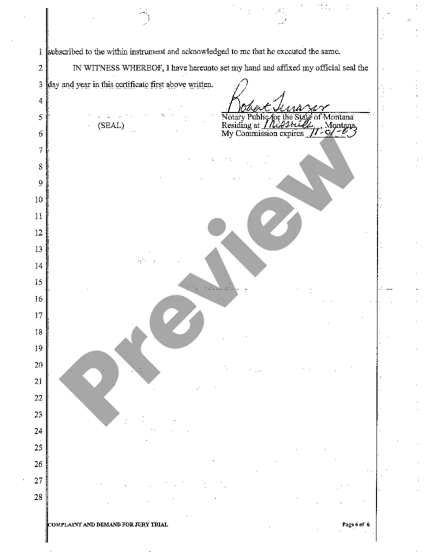 Preview A01 Complaint and Demand for Jury Trial regarding Negligence