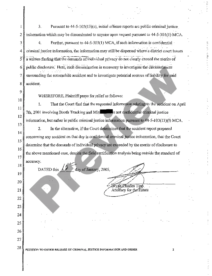 Preview A07 Petition to Order Release of Criminal Justice Information