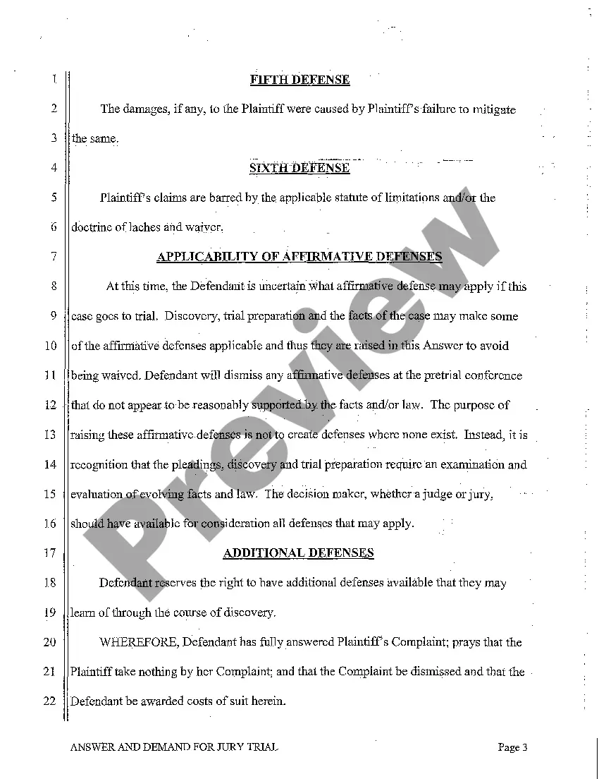 Get A03 Answer and Demand for Jury Trial Preview A03 Answer and Demand for Jury Trial