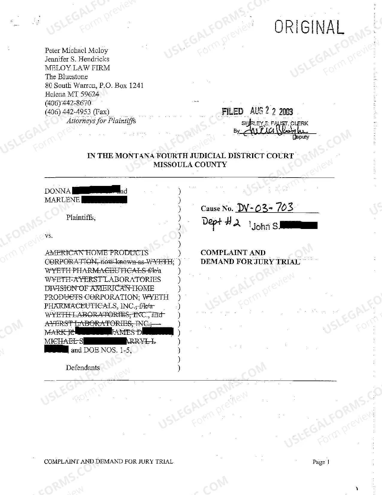 Preview A01 Defendant's Answer and Jury Demand