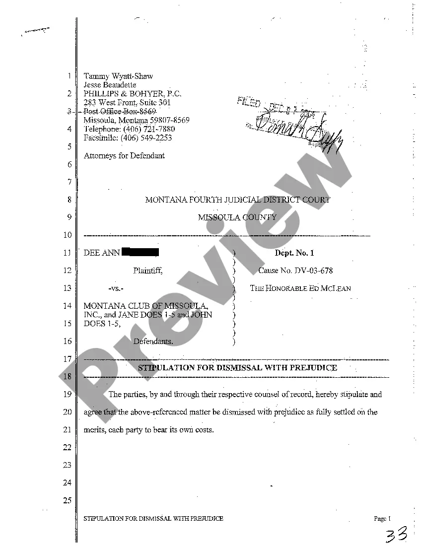 Preview A03 Order of Dismissal with Prejudice