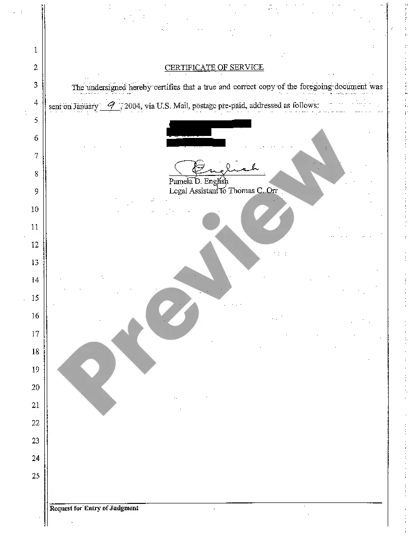 Preview A08 Request for Entry of Default Judgment