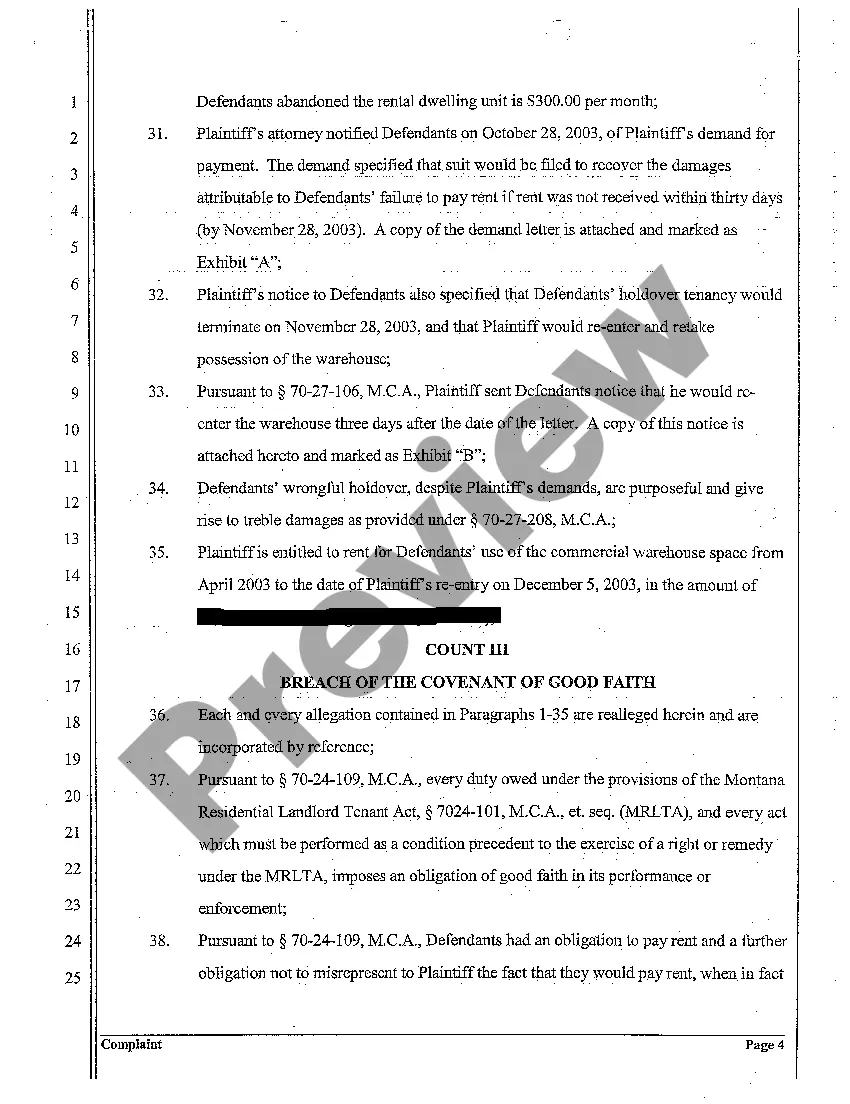 Preview A09 Complaint for Breach of Contract