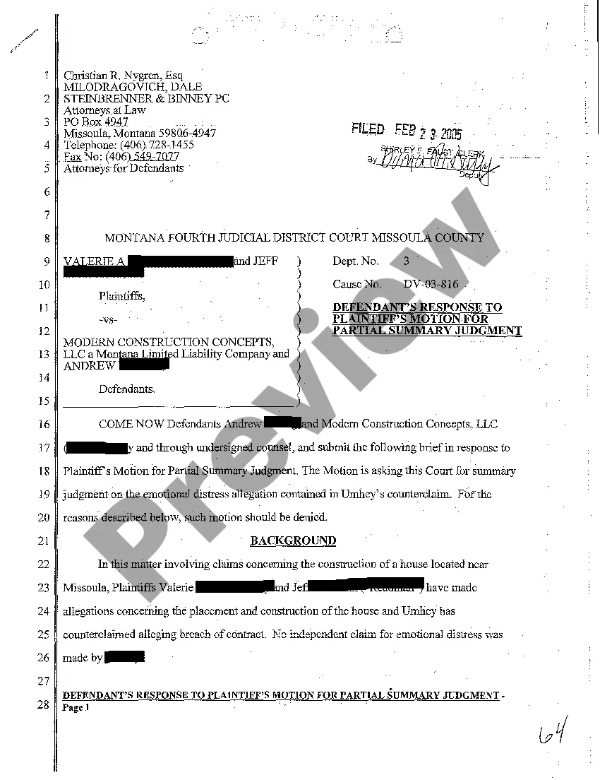 Preview A05 Plaintiff's Response to Defendants' Brief in Support of Motion