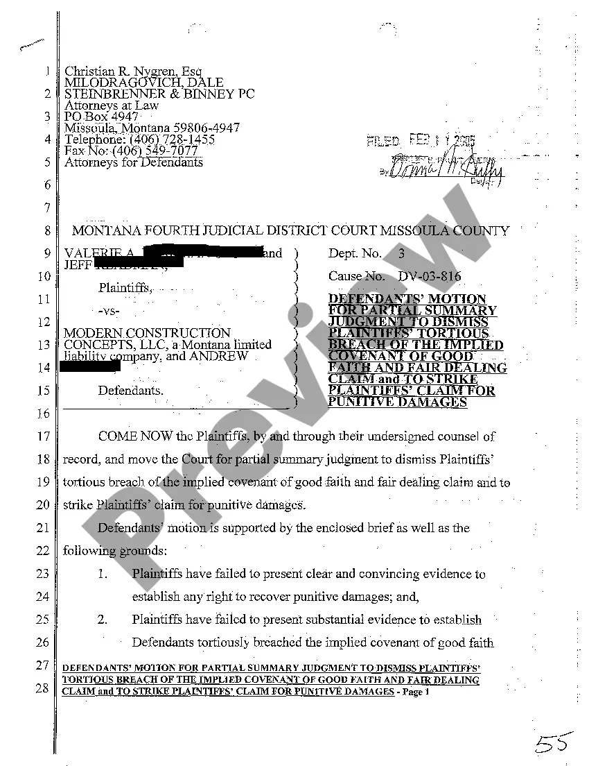 Preview A04 Defendants' Motion to Allow Inspection of Property by Jury and Brief in Support