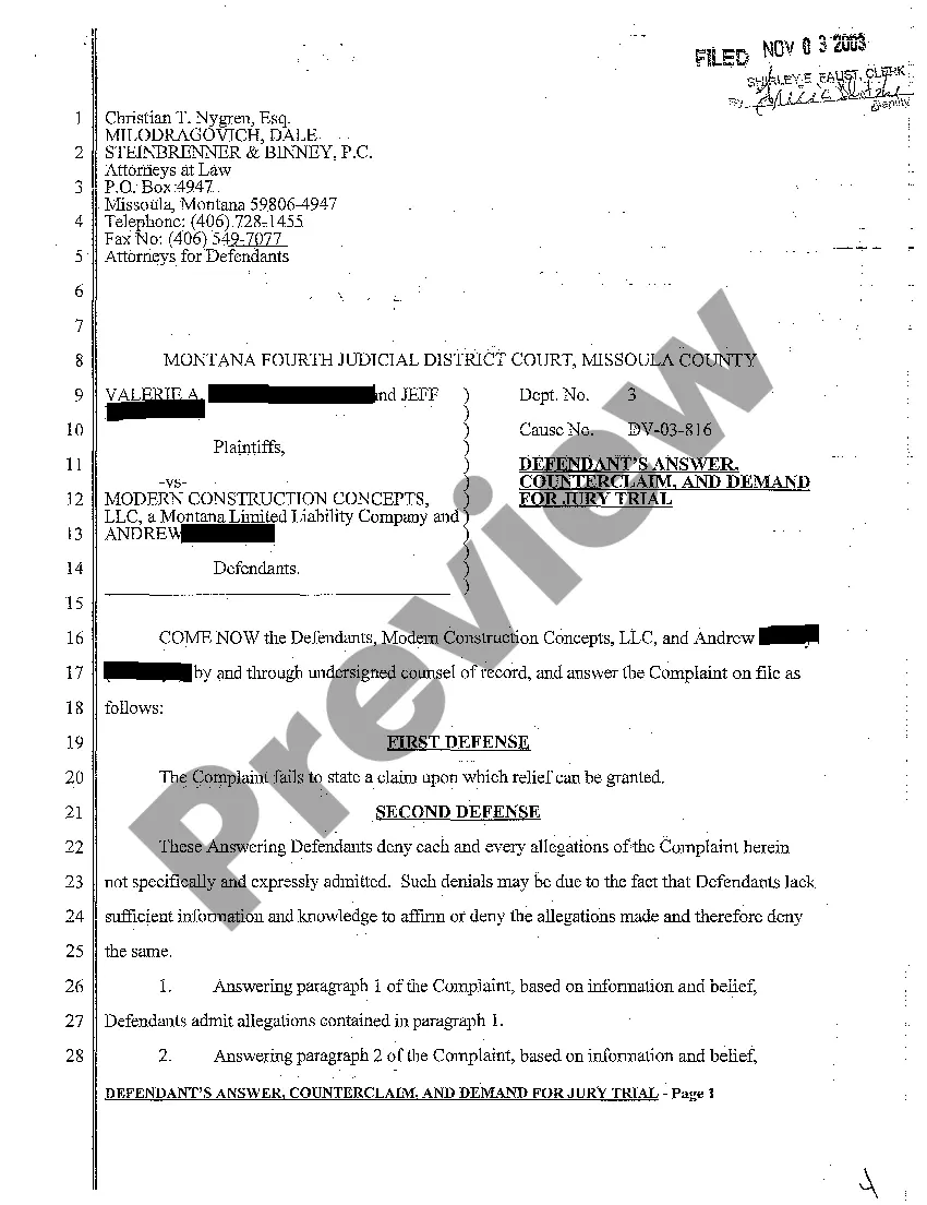 Preview A02 Plaintiff's Answer to Counterclaim