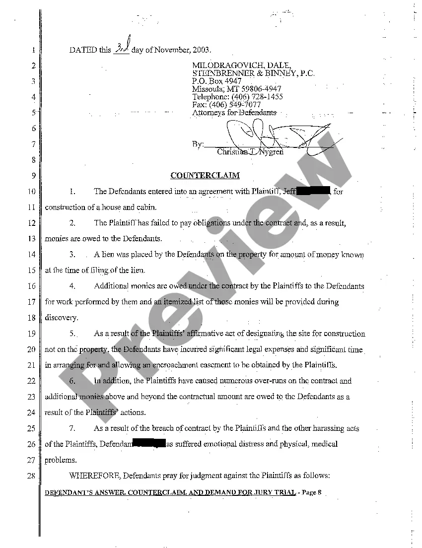 Preview A02 Plaintiff's Answer to Counterclaim