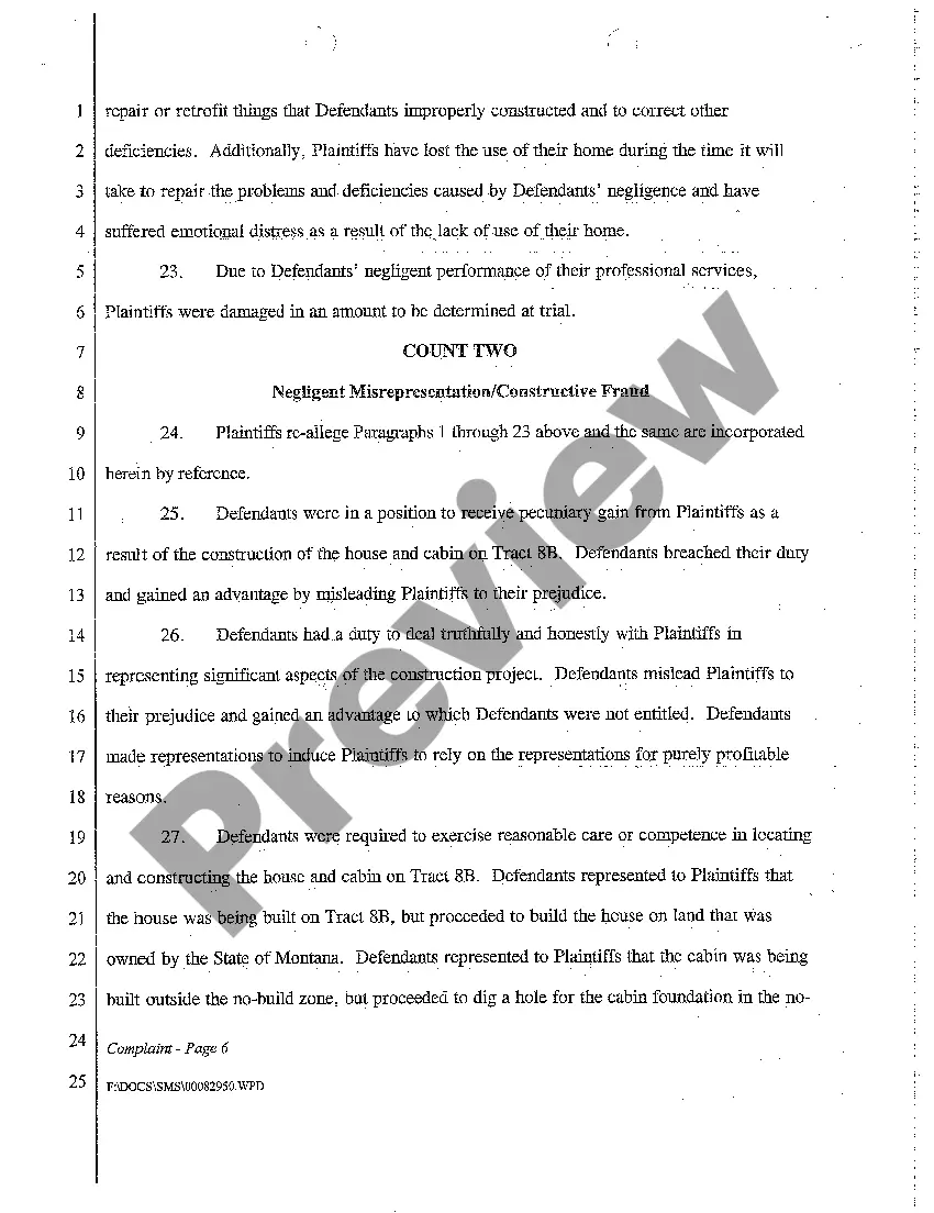 Preview A01 Complaint for Breach of Warranty