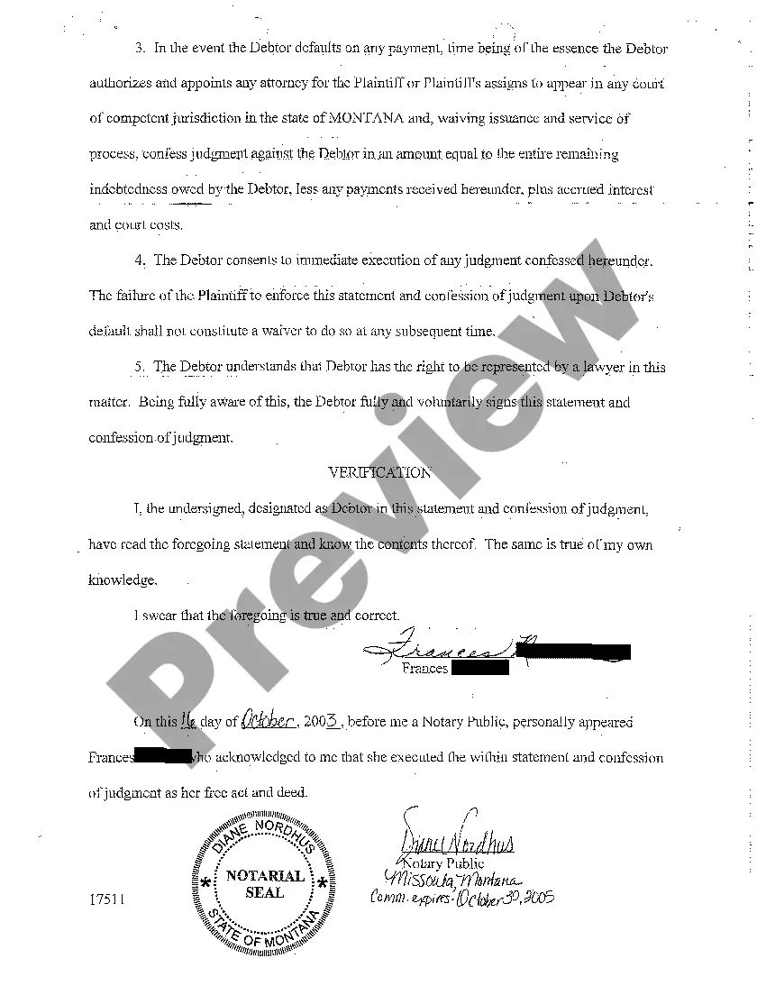 Get A03 Statement and Confession of Judgment Preview A03 Statement and Confession of Judgment