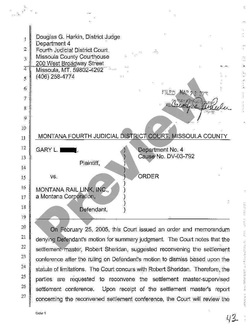 Preview A08 Order for Dismissal with Prejudice