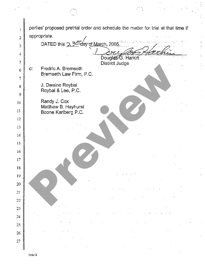 Preview A08 Order for Dismissal with Prejudice