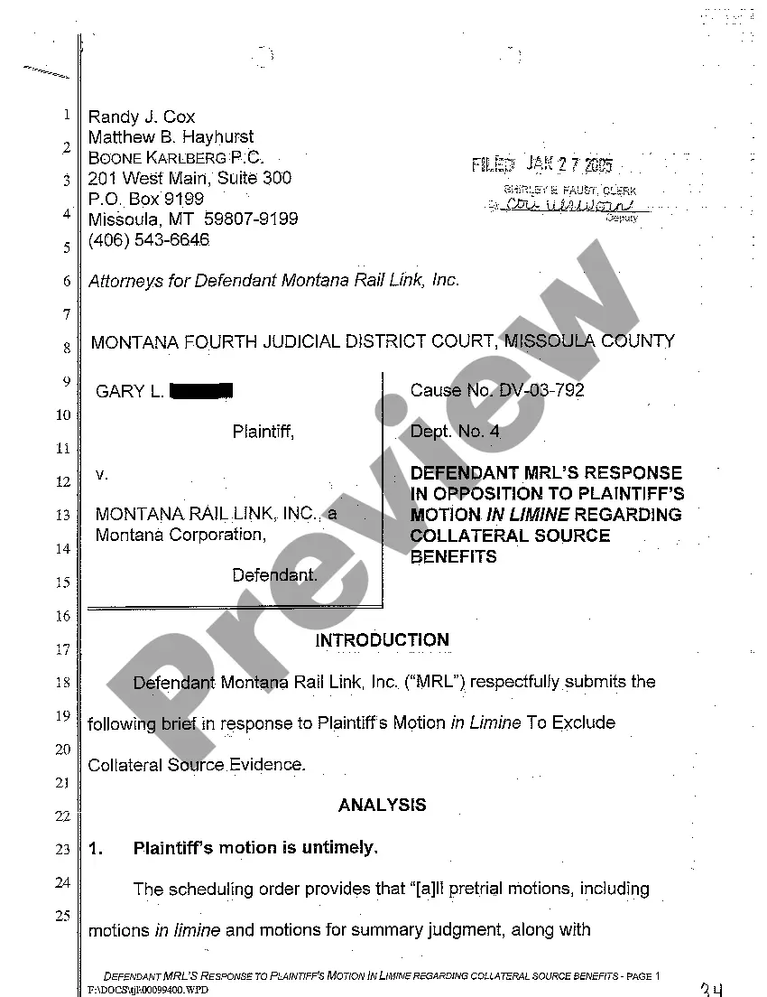 Preview A04 Reply Brief in Support of Defendant's Second Motion in Limine